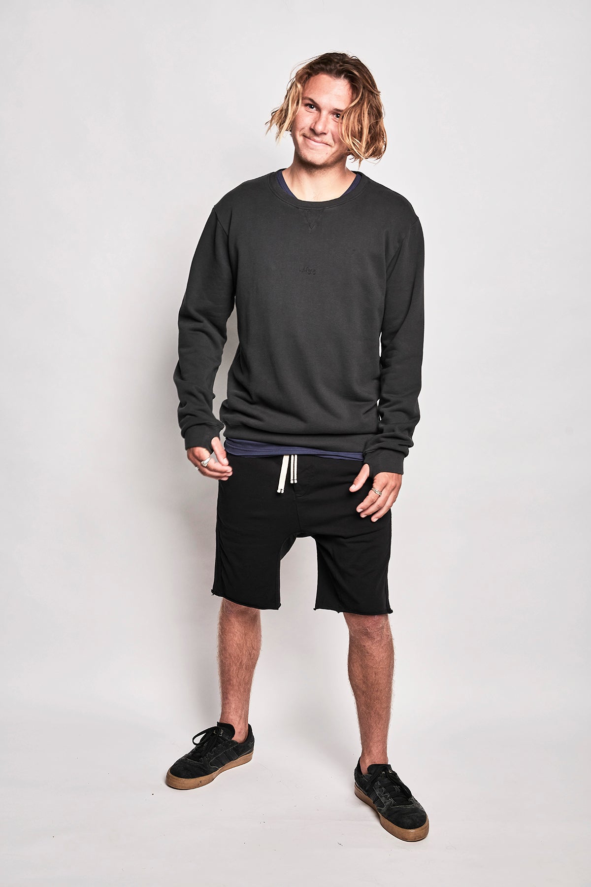 Gang Fleece Crew - Washed Soft Black